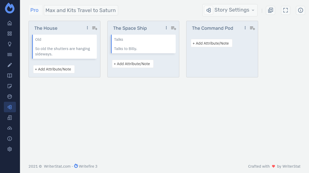 Writefire 3 Story Settings